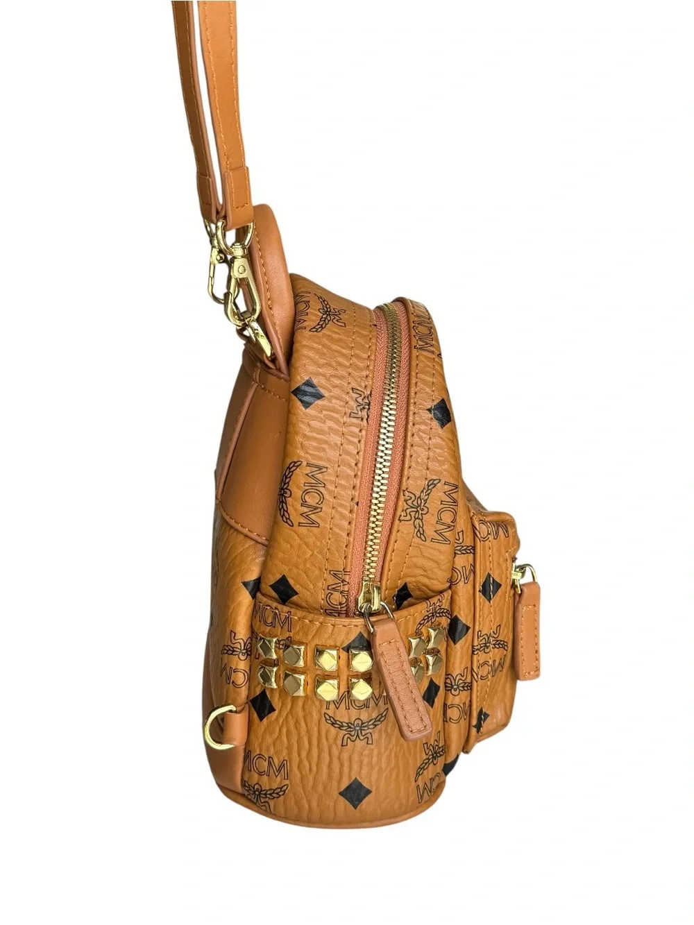 MCM Visetos Stark Bebe Boo Studs Mini Backpack Crossbody